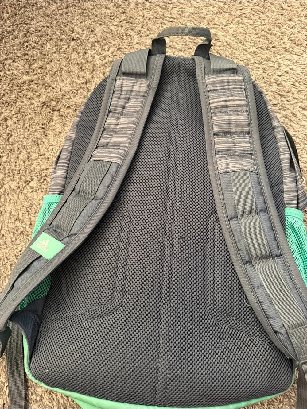 adidas Gray Striped Backpack